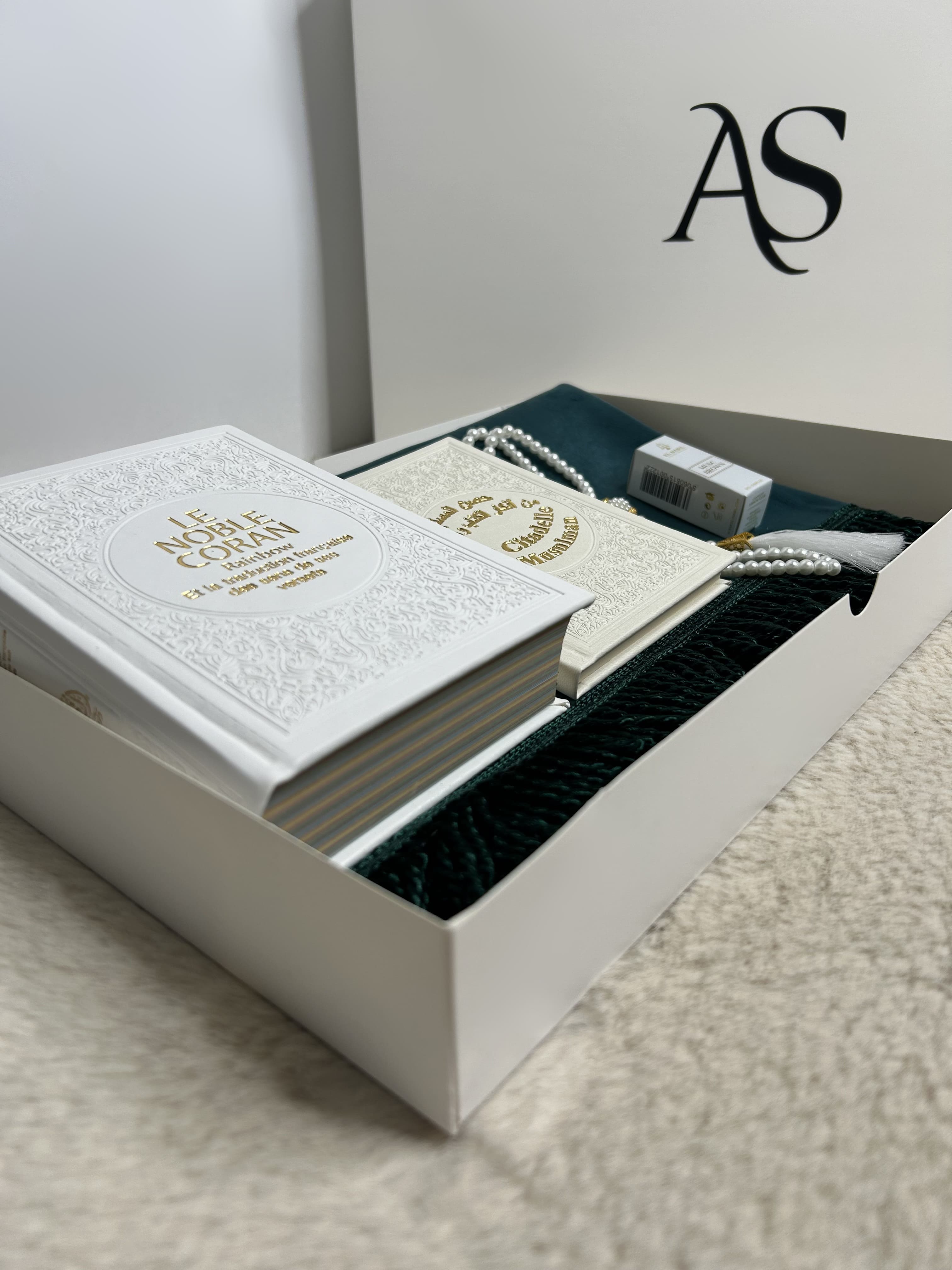 Coffret Coran Velours Vert