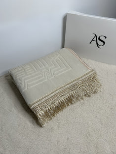 Tapis de Prière Épais Beige Personnalisable